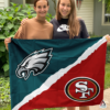 Philadelphia Eagles vs San Francisco 49ers House Divided Flag, NFL House Divided Flag