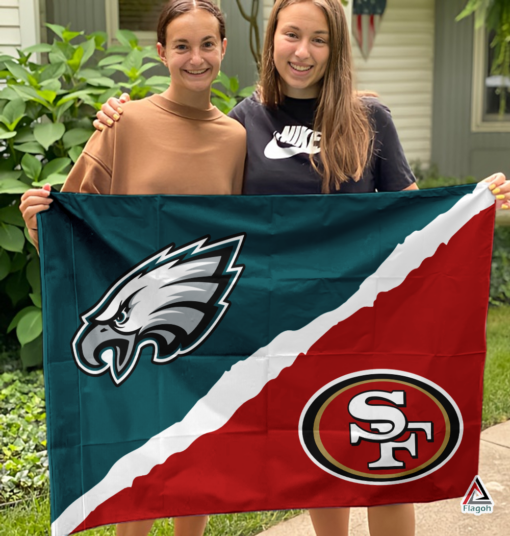 Eagles vs 49ers House Divided Flag, NFL House Divided Flag