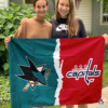 San Jose Sharks vs Washington Capitals House Divided Flag, NHL House Divided Flag