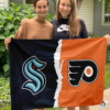 Seattle Kraken vs Philadelphia Flyers House Divided Flag, NHL House Divided Flag