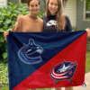 Vancouver Canucks vs Columbus Blue Jackets House Divided Flag, NHL House Divided Flag