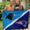 Carolina Panthers vs New England Patriots House Divided Flag, NFL House Divided Flag