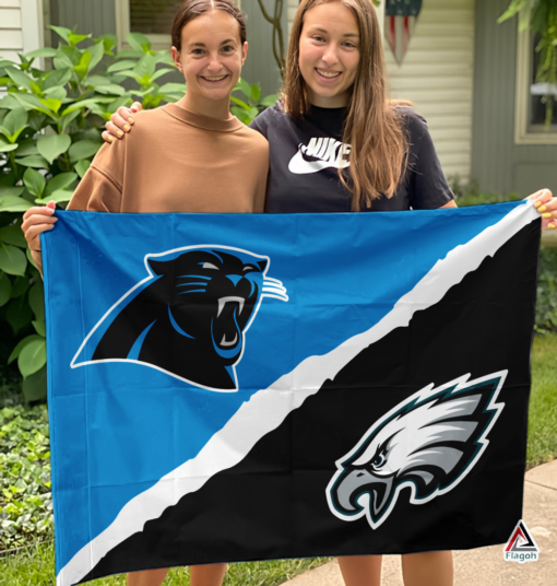 Panthers vs Eagles House Divided Flag, NFL House Divided Flag