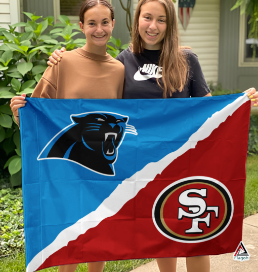 Panthers vs 49ers House Divided Flag, NFL House Divided Flag