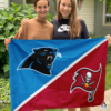 Carolina Panthers vs Tampa Bay Buccaneers House Divided Flag, NFL House Divided Flag