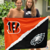 Cincinnati Bengals vs Philadelphia Eagles House Divided Flag, NFL House Divided Flag