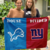 Detroit Lions vs New York Giants House Divided Flag, NFL House Divided Flag