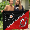 Philadelphia Flyers vs New Jersey Devils House Divided Flag, NHL House Divided Flag