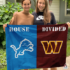 Detroit Lions vs Washington Commanders House Divided Flag, NFL House Divided Flag