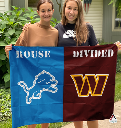 Lions vs Commanders House Divided Flag, NFL House Divided Flag