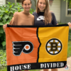 Philadelphia Flyers vs Boston Bruins House Divided Flag, NHL House Divided Flag