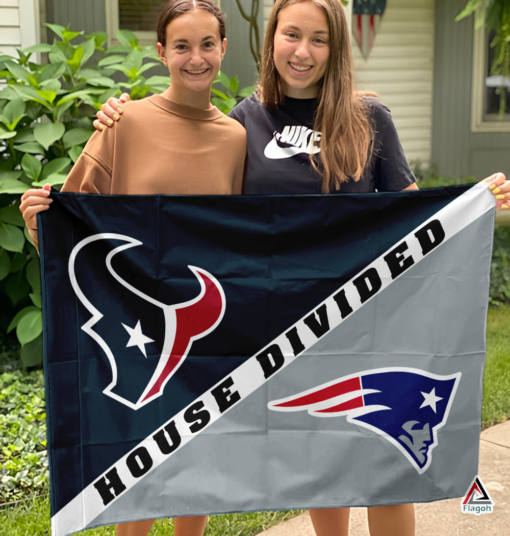 Texans vs Patriots House Divided Flag, NFL House Divided Flag