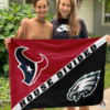 Houston Texans vs Philadelphia Eagles House Divided Flag, NFL House Divided Flag