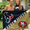 Houston Texans vs San Francisco 49ers House Divided Flag, NFL House Divided Flag