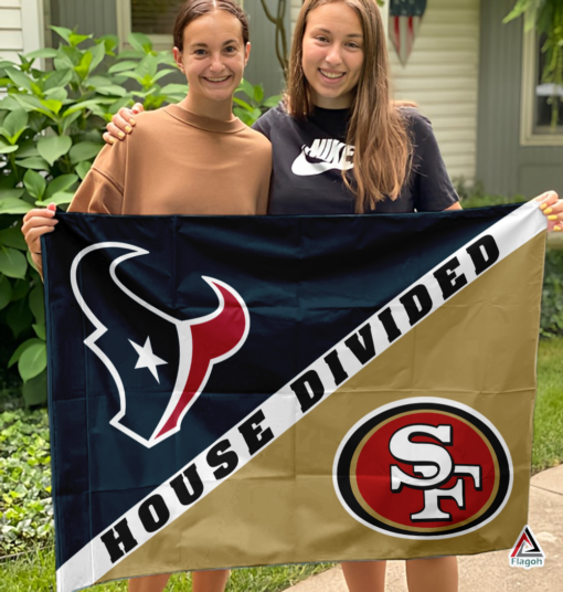 Texans vs 49ers House Divided Flag, NFL House Divided Flag