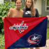 Washington Capitals vs Columbus Blue Jackets House Divided Flag, NHL House Divided Flag