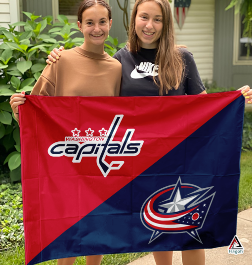 Capitals vs Blue Jackets House Divided Flag, NHL House Divided Flag