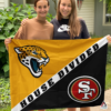 Jacksonville Jaguars vs San Francisco 49ers House Divided Flag, NFL House Divided Flag
