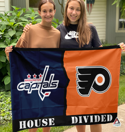 Capitals vs Flyers House Divided Flag, NHL House Divided Flag