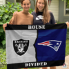 Las Vegas Raiders vs New England Patriots House Divided Flag, NFL House Divided Flag