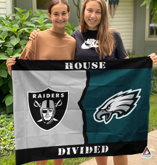 Raiders vs Eagles House Divided Flag, NFL House Divided Flag