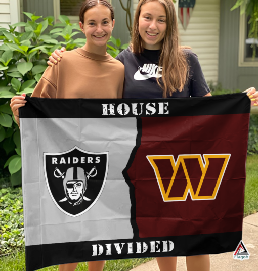 Raiders vs Commanders House Divided Flag, NFL House Divided Flag