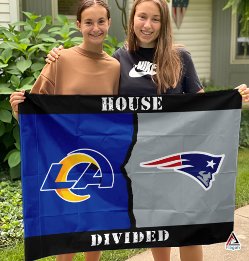 Rams vs Patriots House Divided Flag, NFL House Divided Flag