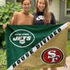 New York Jets vs San Francisco 49ers House Divided Flag, NFL House Divided Flag