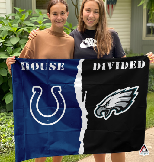 Colts vs Eagles House Divided Flag, NFL House Divided Flag