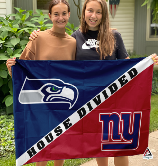 Seahawks vs Giants House Divided Flag, NFL House Divided Flag