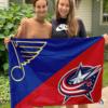 St. Louis Blues vs Columbus Blue Jackets House Divided Flag, NHL House Divided Flag