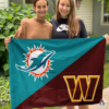 Miami Dolphins vs Washington Commanders House Divided Flag, NFL House Divided Flag