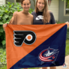 Philadelphia Flyers vs Columbus Blue Jackets House Divided Flag, NHL House Divided Flag
