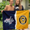 Washington Capitals vs Pittsburgh Penguins House Divided Flag, NHL House Divided Flag