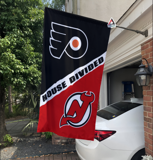 Flyers vs Devils House Divided Flag, NHL House Divided Flag