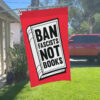 Red Car House Flag Mockup BAN FASCISTS NOT BOOKS