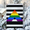 Snow Garden Flag Mockup ALLY PRIDE FLAG