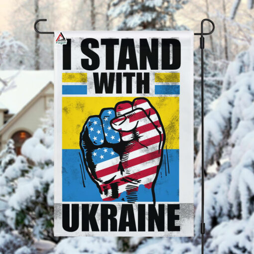 I Stand With Ukraine Flag, Support Ukrainian Garden Flag