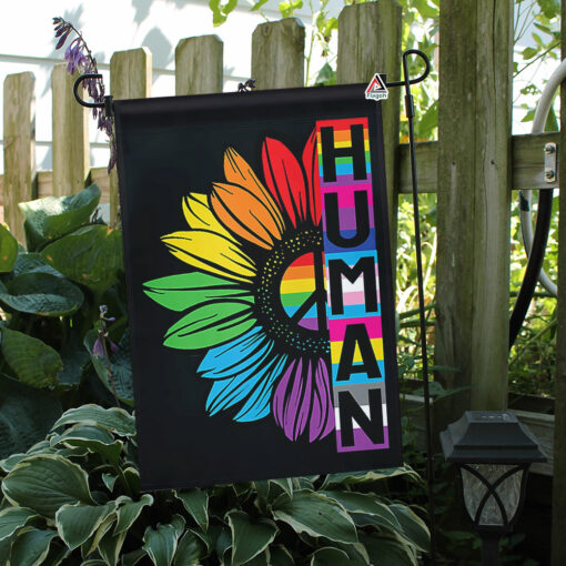 Pride allyship Flag, HUMAN Sunflower LGBT Flag, Gay Pride Month Home Decor