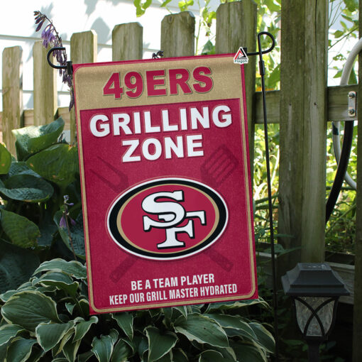 San Francisco 49ers Grilling Zone Flag, 49ers Football Fans BBQ Flag