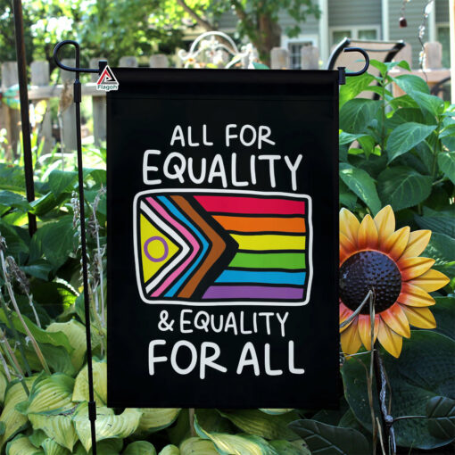 All For Equality and Equality For All Flag, Rainbow LGBTQ Inspired Pride Flag