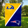 Los Angeles Rams vs New England Patriots House Divided Flag, NFL House Divided Flag