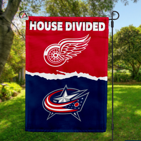 Red Wings vs Blue Jackets House Divided Flag, NHL House Divided Flag