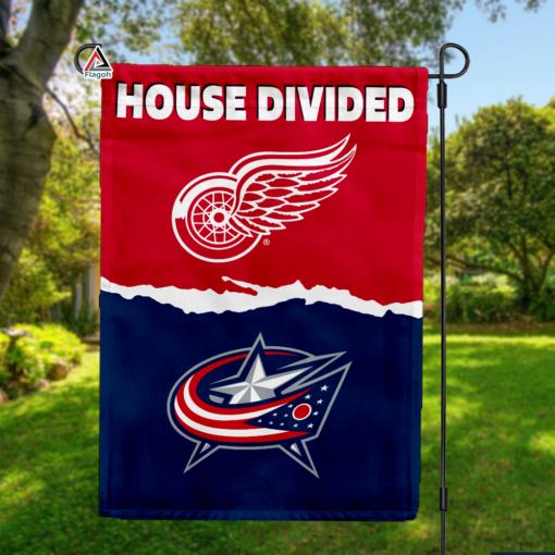 Red Wings vs Blue Jackets House Divided Flag, NHL House Divided Flag