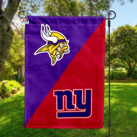 Vikings vs Giants House Divided Flag, NFL House Divided Flag