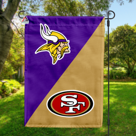Vikings vs 49ers House Divided Flag, NFL House Divided Flag