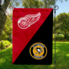 Detroit Red Wings vs Pittsburgh Penguins House Divided Flag, NHL House Divided Flag