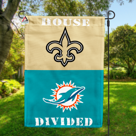 Saints vs Dolphins House Divided Flag, NFL House Divided Flag