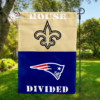 New Orleans Saints vs New England Patriots House Divided Flag, NFL House Divided Flag
