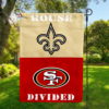 New Orleans Saints vs San Francisco 49ers House Divided Flag, NFL House Divided Flag